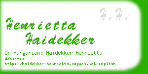 henrietta haidekker business card